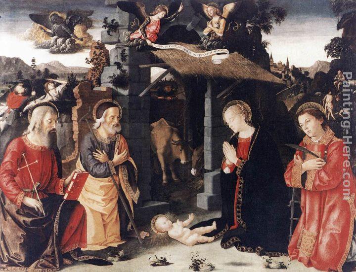 Antoniazzo Romano Nativity with Sts Lawrence and Andrew